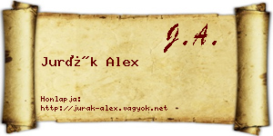 Jurák Alex névjegykártya
